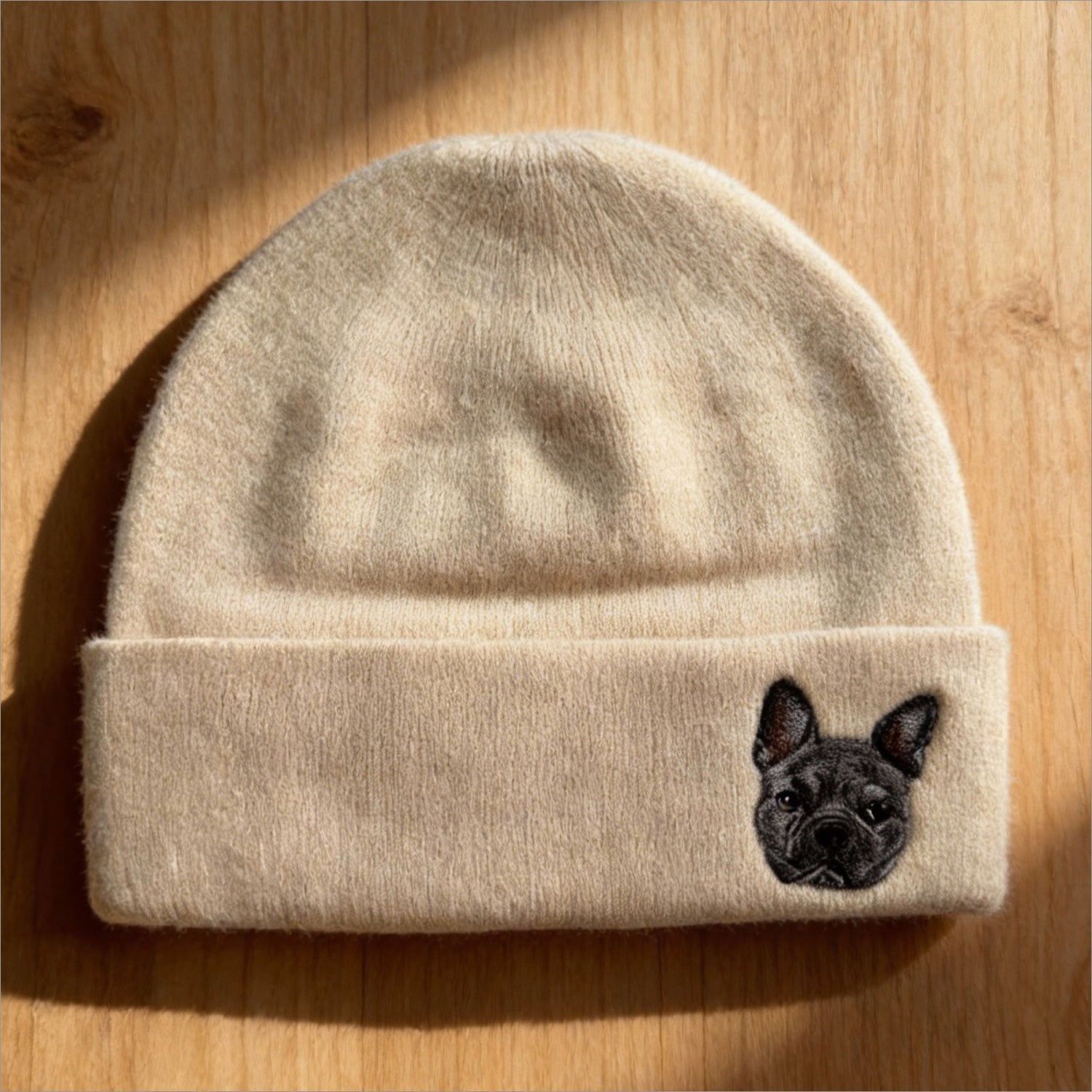 Custom Pet Portrait Hand-Felted Wool Beanie Hat shown in an additional product image for shoppers comparing details.