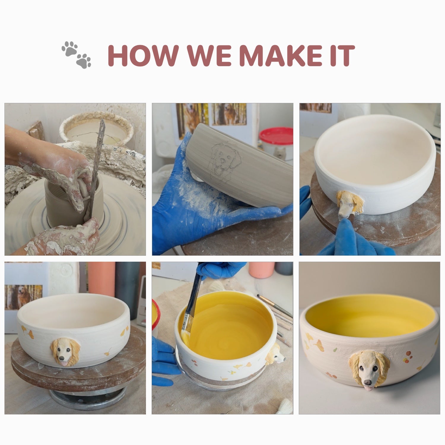 Custom ceramic pet bowl displayed as a personalized feeding accessory.
